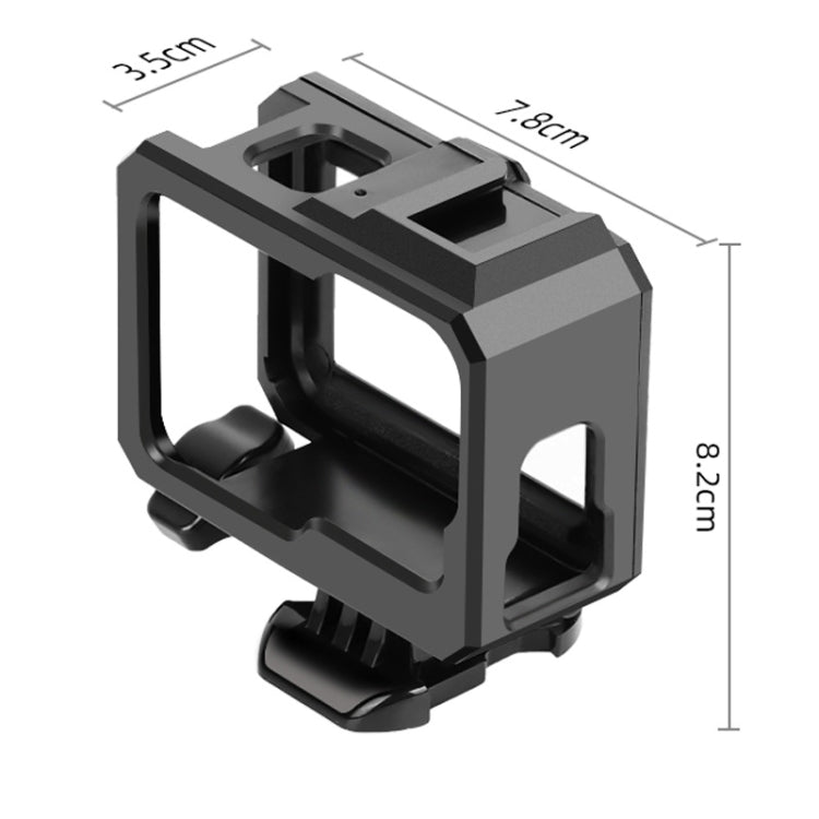 Per GoPro HERO10 Black / HERO9 Black Custodia protettiva per montaggio su telaio con bordo in plastica ABS con fibbia di montaggio di base e vite, ABS Plastic Border Frame