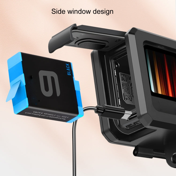 Per GoPro HERO10 Black / HERO9 Black Custodia protettiva per montaggio su telaio con bordo in plastica ABS con fibbia di montaggio di base e vite, ABS Plastic Border Frame