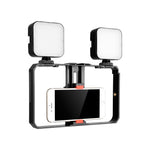 YELANGU PC201 YLG1801A Vlogging Trasmissione in diretta LED Selfie Light Smartphone Video Rig Maniglia Stabilizzatore Kit staffa in plastica, PC201