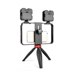 YELANGU PC203 YLG1801C Vlogging Trasmissione in diretta LED Selfie Light Smartphone Video Rig Maniglia Stabilizzatore Staffa in plastica Kit treppiede, PC203