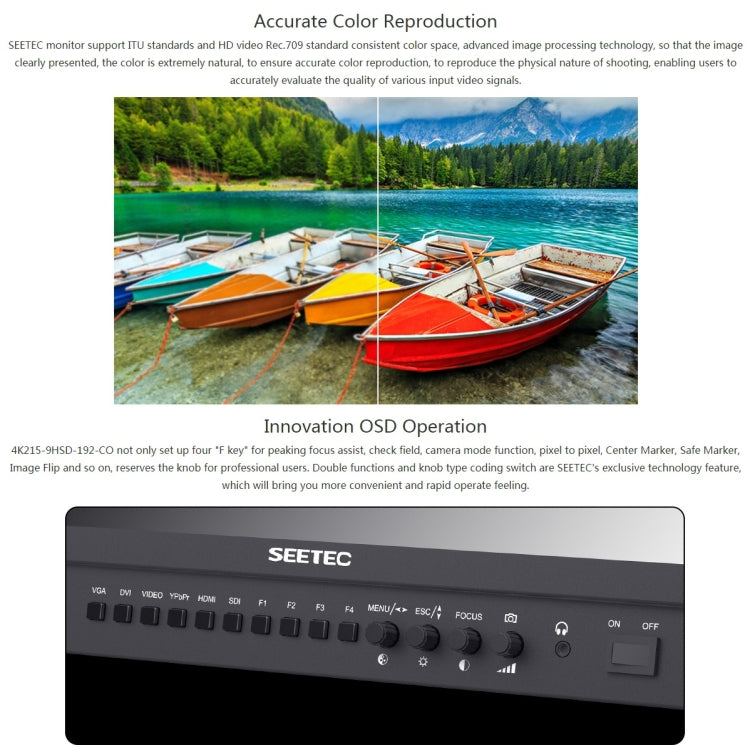 SEETEC 4K215-9HSD-CO 1920x1080 Monitor da campo per telecamera Director Box Full HD SDI/HDMI da 21,5 pollici, 4K215-9HSD-CO