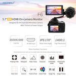 FEELWORLD F6 1920x1080 Schermo IPS da 5,5 pollici Monitor da campo per fotocamera HDMI 4K, F6