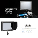 FEELWORLD FW759 1280x800 Schermo IPS da 7 pollici Monitor da campo con fotocamera HD ultrasottile, FW759