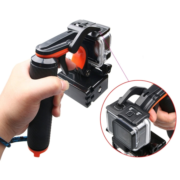 Grilletto dell'otturatore + Asta di galleggiamento per immersione con impugnatura galleggiante con cinturino regolabile anti-smarrimento, vite e chiave per GoPro HERO7 /6 Nero /5 Nero, Shutter Trigger