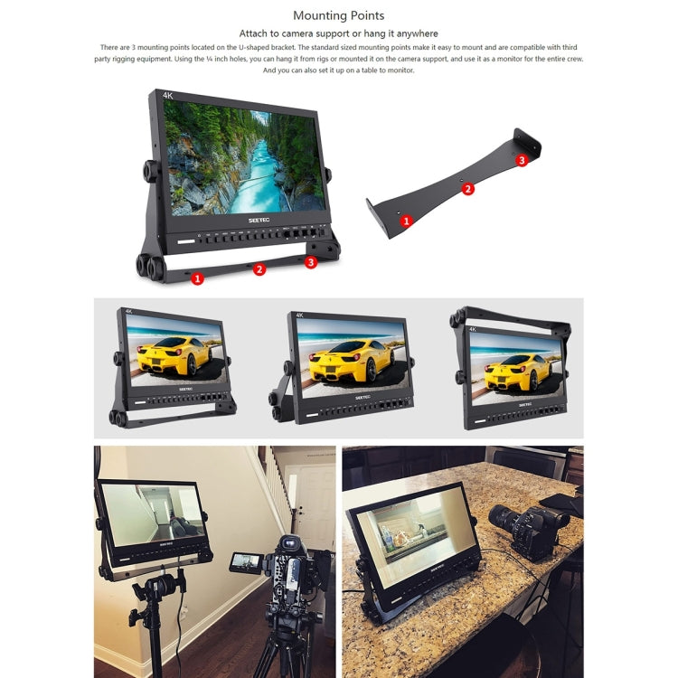 SEETEC P133-9HSD 1920x1080 Monitor da campo per fotocamera a pellicola multimediale Full HD da 13,3 pollici con livello di trasmissione, P133-9HSD