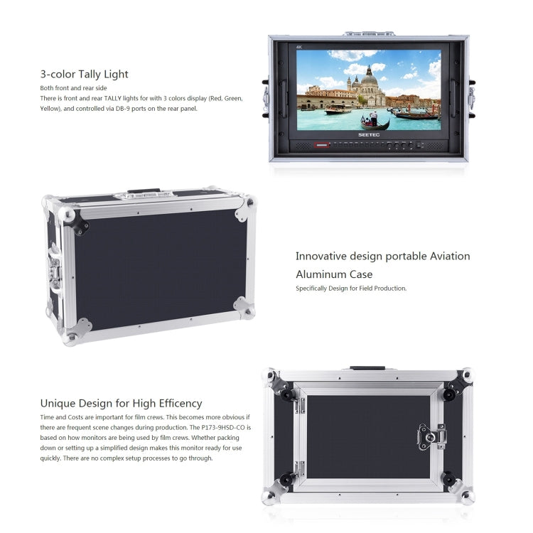 SEETEC P173-9HSD-CO 1920x1080 17.3 pollici SDI / HDMI 4K Livello di trasmissione Fotografia professionale Monitor da campo per fotocamera, P173-9HSD-CO