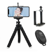 Mini Octopus Flexible Foam Tripod Stand with Phone Clamp and Remote Control