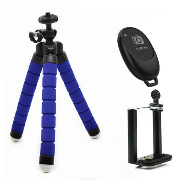 Mini Octopus Flexible Foam Tripod Stand with Phone Clamp and Remote Control