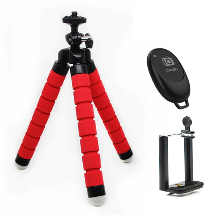 Mini Octopus Flexible Foam Tripod Stand with Phone Clamp and Remote Control