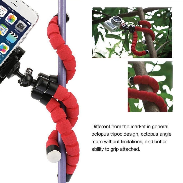 Mini Octopus Flexible Foam Tripod Stand with Phone Clamp and Remote Control