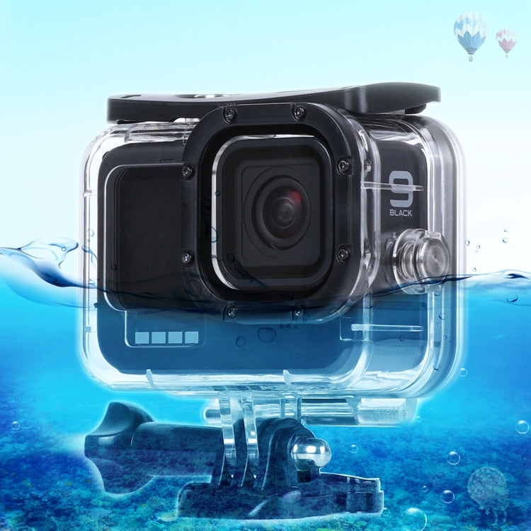 Custodia protettiva impermeabile da 45 m con fibbia, supporto di base e vite per GoPro HERO10 Black / HERO9 Black, For GoPro HERO9 Black