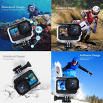 Custodia protettiva impermeabile da 45 m con fibbia, supporto di base e vite per GoPro HERO10 Black / HERO9 Black, For GoPro HERO9 Black
