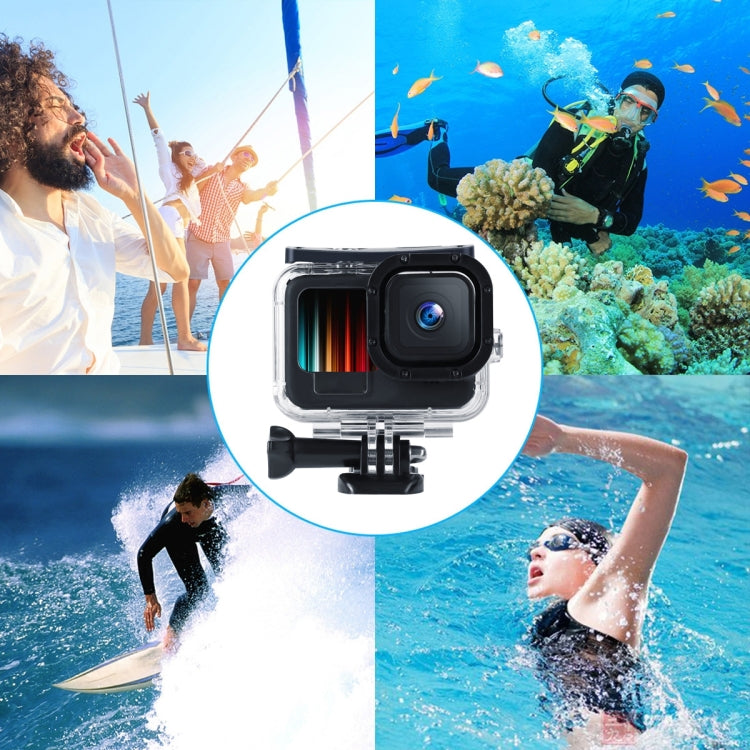 Custodia protettiva impermeabile da 45 m con fibbia, supporto di base e vite per GoPro HERO10 Black / HERO9 Black, For GoPro HERO9 Black