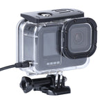 Custodia protettiva antiurto e antipolvere con foro di ricarica e fibbia Supporto di base e vite per GoPro HERO10 Black / HERO9 Black