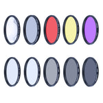 RUIGPRO per GoPro HERO10 Black / HERO9 Black Professional 52mm 52mm 10 in 1 UV+ND2+ND4+ND8+Star 8+ +CPL+Giallo/Rosso/Viola+10X Filtro per obiettivo ravvicinato con anello adattatore filtro e copriobiettivo
