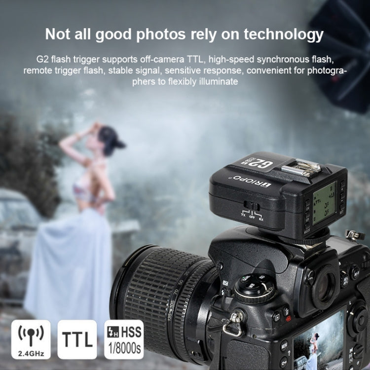 Trigger flash wireless TRIOPO G2 2.4G che riceve/trasmette trigger TTL ad alta velocità a doppio scopo per fotocamera Nikon, G2 For Nikon Camera
