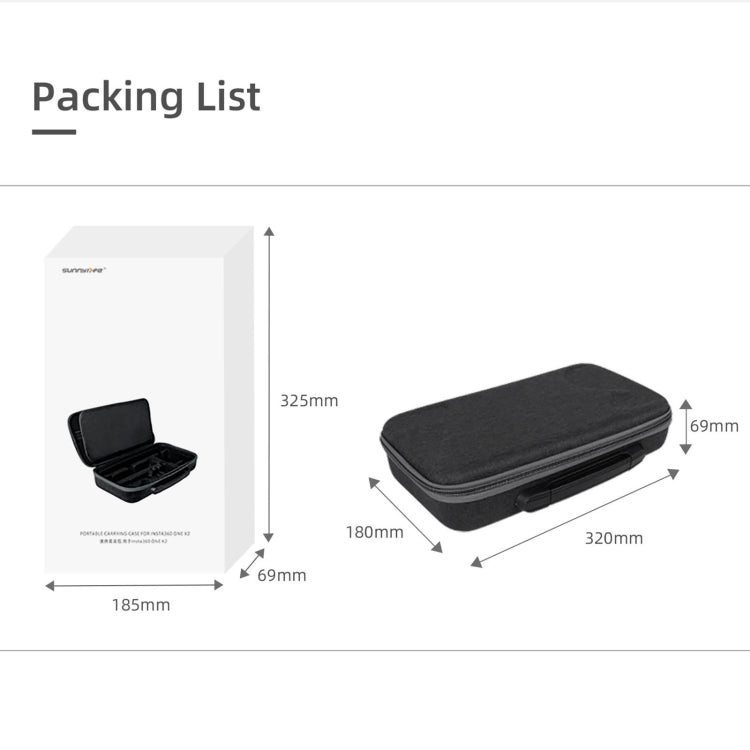 Sunnylife IST-B193 Borsa portaoggetti Borsa a mano per Insta360 ONE X2 / X, For Insta360 ONE X2 / X