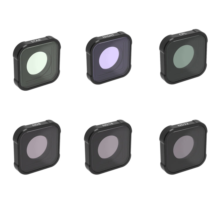 JSR Serie KB STAR+CPL+NIGHT+ND8+ND16+ND32 Filtro obiettivo per GoPro HERO10 Black / HERO9 Black, 6-in-1
