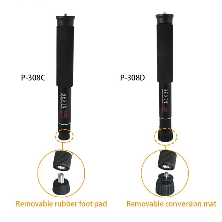 Supporto per monopiede in lega di alluminio per fotocamera DSLR da viaggio portatile BEXIN P308D, P308D