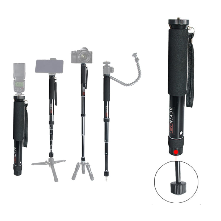 Supporto per monopiede in lega di alluminio per fotocamera DSLR da viaggio portatile BEXIN P308, P308