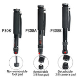 Supporto per monopiede in lega di alluminio per fotocamera DSLR da viaggio portatile BEXIN P308, P308