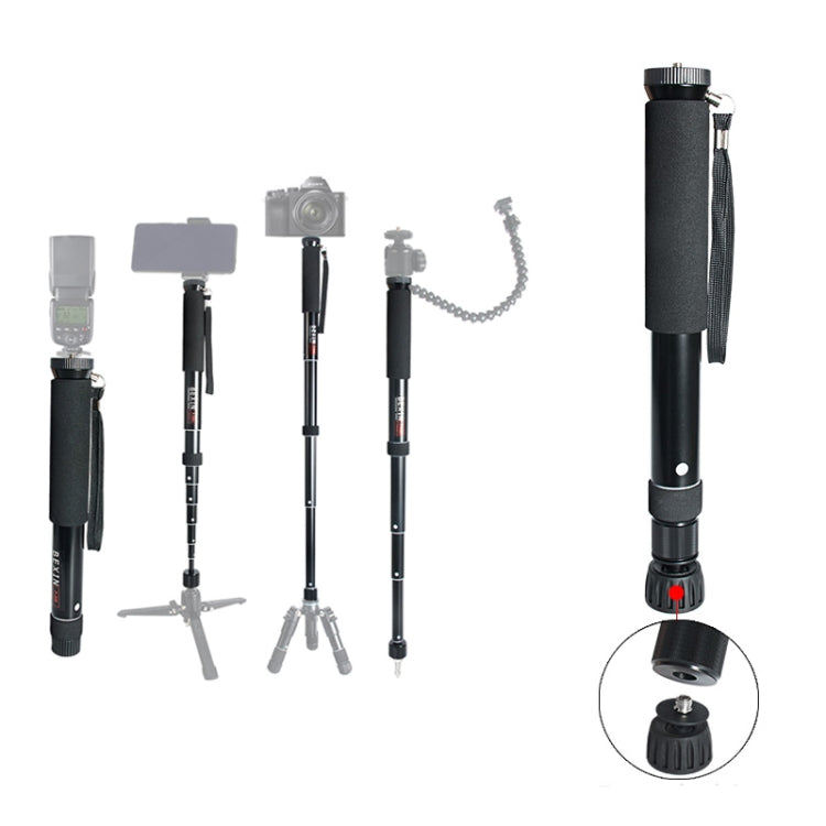 BEXIN P308B Supporto per monopiede in lega di alluminio per fotocamera DSLR da viaggio portatile per esterni, P308B