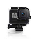 Per GoPro HERO8 Black Custodia protettiva impermeabile da 45 m con fibbia, supporto di base, viti, filtri (viola, rosso, rosa), impugnatura galleggiante, cinturino e inserti antiappannamento, Transparent HERO8 Case+Filters