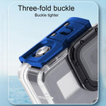 Per GoPro HERO8 Black Custodia protettiva impermeabile da 45 m con fibbia, supporto di base, viti, filtri (viola, rosso, rosa), impugnatura galleggiante, cinturino e inserti antiappannamento, Transparent HERO8 Case+Filters