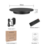 Giradischi per espositori rotanti elettrici da 42 cm, supporto per riprese video, carico: 100 kg, alimentazione plug-in, presa americana, 42cm, US Plug