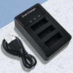 Caricatore triplo USB con display LCD Sony NP-BX1 con cavo USB, For Sony NP-BX1 (3 Channel)