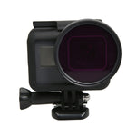 Per GoPro HERO5 Sport Action Camera Filtro obiettivo professionale da 52 mm (CPL + UV + ND8 + ND2 + Star 8 + Rosso + Giallo + FLD / Viola) e anello adattatore custodia impermeabile, 10 in 1