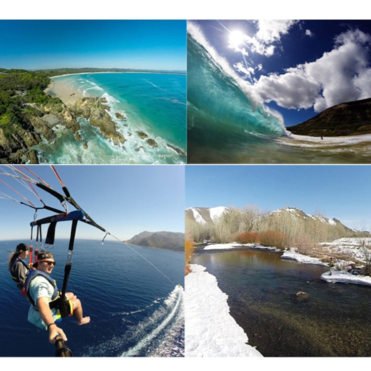 Per GoPro HERO5 Sport Action Camera Filtro obiettivo professionale da 52 mm (CPL + UV + ND8 + ND2 + Star 8 + Rosso + Giallo + FLD / Viola) e anello adattatore custodia impermeabile, 10 in 1