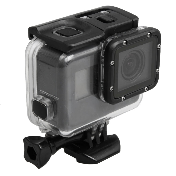 Per GoPro HERO5 Custodia protettiva impermeabile per PC e ABS fino a 30 m + Cover posteriore touch con fibbia Supporto di base e vite lunga, Dimensioni cover posteriore: 7 x 6 cm, Protective Case