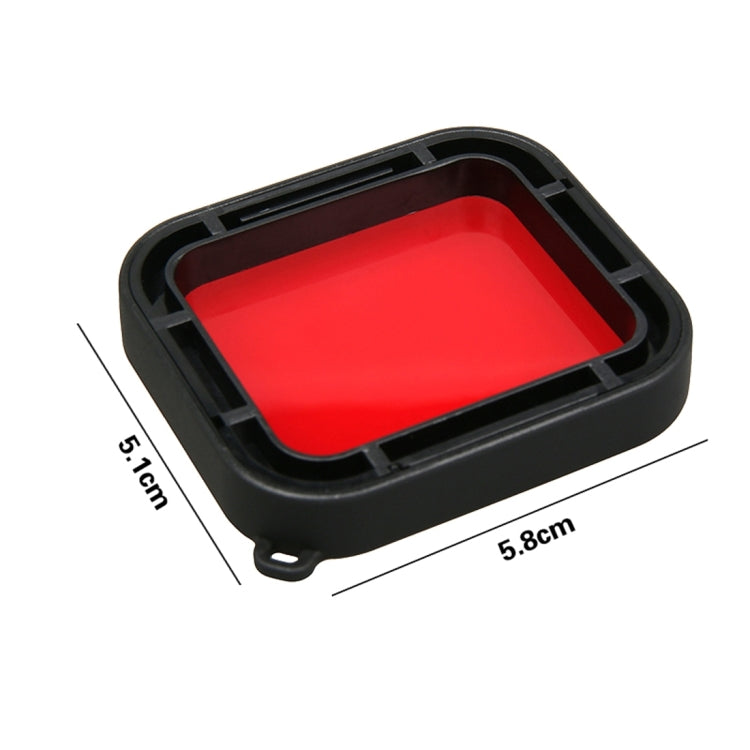 Per GoPro HERO5 Custodia protettiva impermeabile per PC e ABS fino a 30 m + Obiettivo della fotocamera Filtro quadrato rosso con fibbia Supporto di base, vite lunga e cinturino anti-smarrimento, Protective Case + Filter