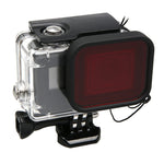 Per GoPro HERO5 Custodia protettiva impermeabile per PC e ABS fino a 30 m + Obiettivo della fotocamera Filtro quadrato rosso con fibbia Supporto di base, vite lunga e cinturino anti-smarrimento, Protective Case + Filter