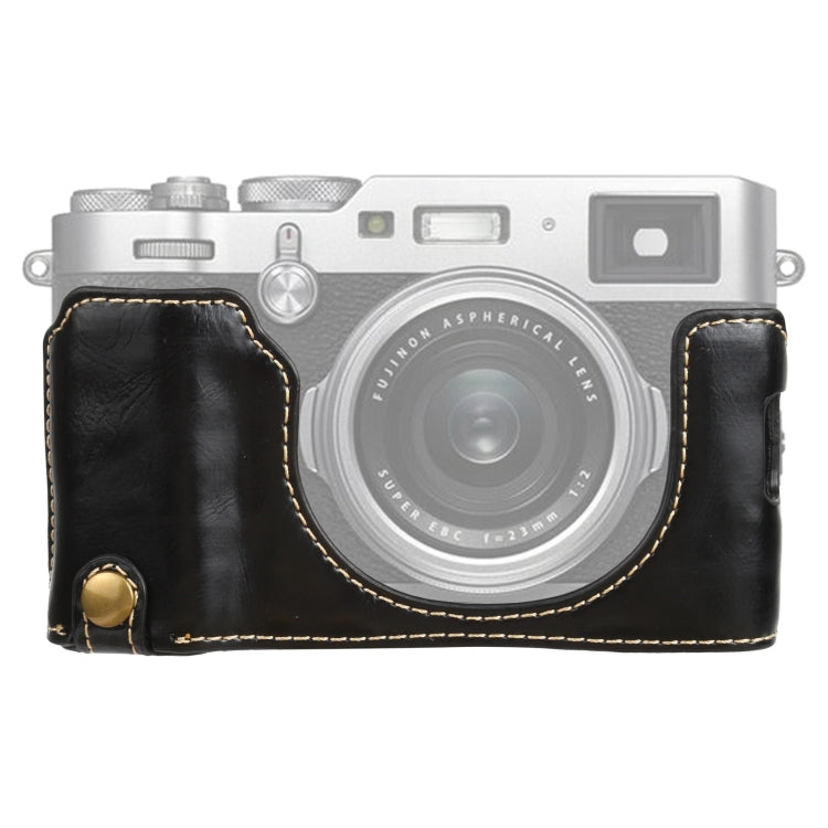 Base mezza custodia per fotocamera in pelle PU con filo da 1/4 di pollice per FUJIFILM X100V, For FUJIFILM X100V