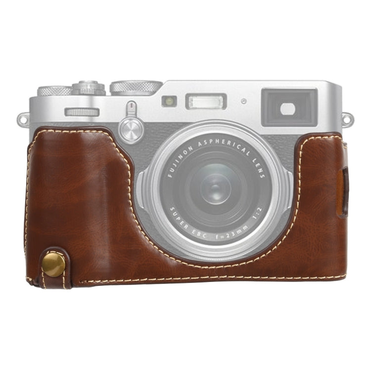 Base mezza custodia per fotocamera in pelle PU con filo da 1/4 di pollice per FUJIFILM X100V, For FUJIFILM X100V