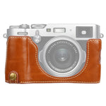 Base mezza custodia per fotocamera in pelle PU con filo da 1/4 di pollice per FUJIFILM X100V, For FUJIFILM X100V