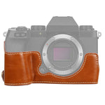 Base mezza custodia per fotocamera in pelle PU con filo da 1/4 di pollice per FUJIFILM X-S10, For FUJIFILM X-S10, Fr FUJIFILM X-S10