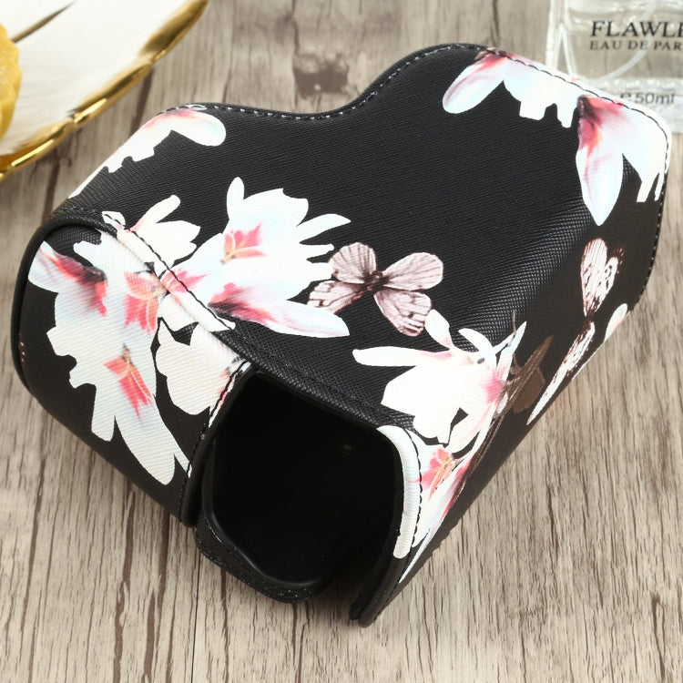 Custodia per fotocamera in pelle PU con motivo floreale per Sony A6000 / A6300 / A6400 / Nex 6
