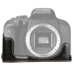 Base mezza custodia per fotocamera in pelle PU con filo da 1/4 di pollice per Canon EOS 77D / 800D, For Canon  EOS 77D, For Canon EOS 77D