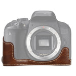Base mezza custodia per fotocamera in pelle PU con filo da 1/4 di pollice per Canon EOS 77D / 800D, For Canon  EOS 77D, For Canon EOS 77D