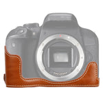 Base mezza custodia per fotocamera in pelle PU con filo da 1/4 di pollice per Canon EOS 77D / 800D, For Canon  EOS 77D, For Canon EOS 77D