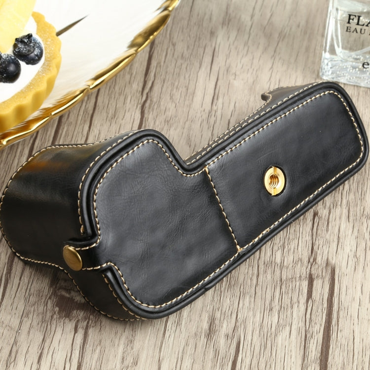 Base mezza custodia per fotocamera in pelle PU con filo da 1/4 di pollice per Canon EOS 90D, For Canon EOS 90D