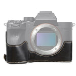 Base mezza custodia per fotocamera in pelle PU con filettatura da 1/4 di pollice per Sony ILCE-7RM4 / A7RM4 / A7R IV, For Sony ILCE-7RM4