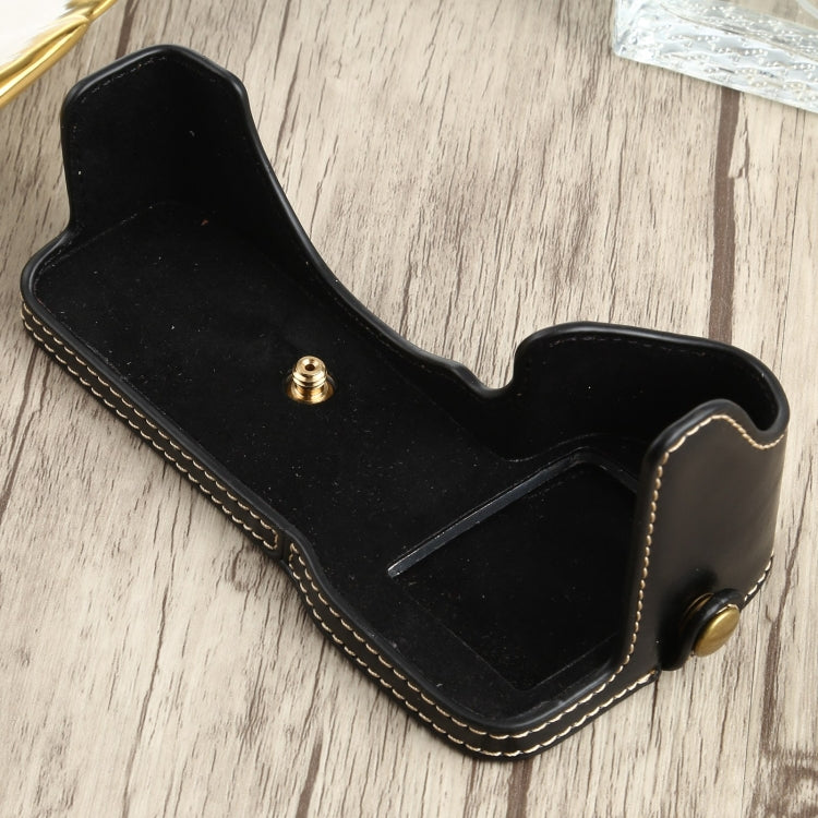 Base mezza custodia per fotocamera in pelle PU con filettatura da 1/4 di pollice per Sony ILCE-7RM4 / A7RM4 / A7R IV, For Sony ILCE-7RM4
