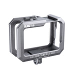 RUIGPRO per GoPro HERO10 Black / HERO9 Gabbia protettiva per montaggio su telaio con bordo in metallo nero e base doppia per scarpe fredde, Silver Grey