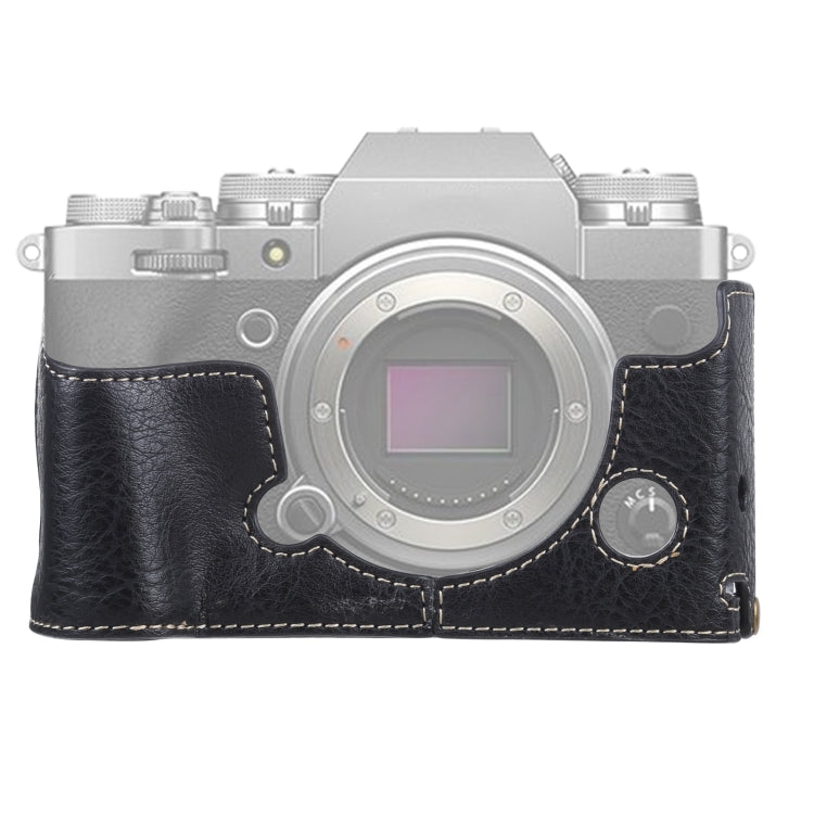 Base mezza custodia per fotocamera in pelle PU con trama litchi da 1/4 di pollice per FUJIFILM X-T4, For FUJIFILM X-T4 Litchi