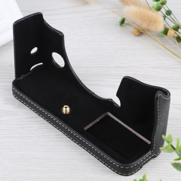 Base mezza custodia per fotocamera in pelle PU con trama litchi da 1/4 di pollice per FUJIFILM X-T4, For FUJIFILM X-T4 Litchi