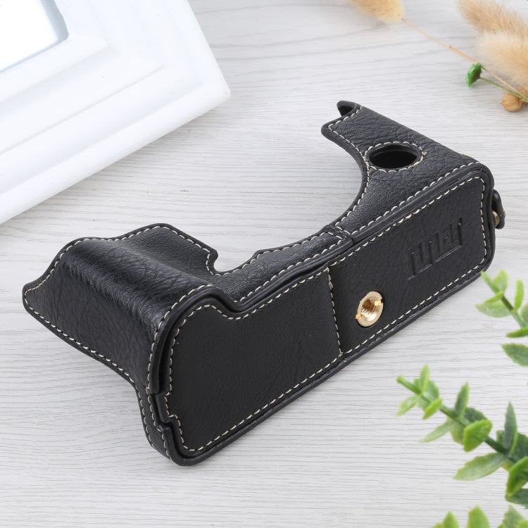 Base mezza custodia per fotocamera in pelle PU con trama litchi da 1/4 di pollice per FUJIFILM X-T4, For FUJIFILM X-T4 Litchi